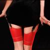 Women Sexy See Through Mesh High Waist Garter Belt with 4 Adjustable Clip Corsets Suspender Belt for Stockings Lingerie