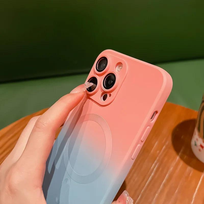 Comes With Lens Film Gradient Color Phone Case For Samsung Galaxy S26 S25 Ultra S24 S23 S22 S21 Silicone Shockproof Back Cover