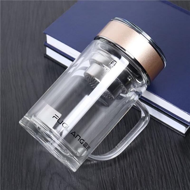 FUGUANG Artful Double-Layer Glass Office Cup