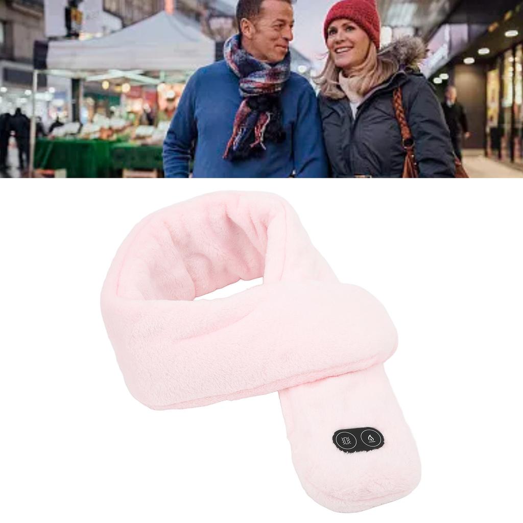 Heating Scarf Intelligent Temperature Adjustment USB Massage Function Electric Scarf for Man Woman Daily Use Pink