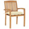 Stackable Garden Chairs with Cushions 8 pcs Solid Teak Wood