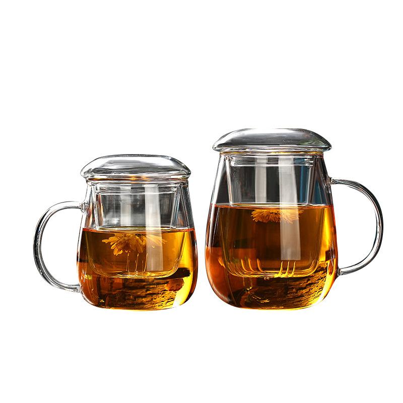 Chinese style tea mug with lid filter 550ml.Coffee Cups Tea Set Mugs Beer Drink Office Mug Transparent Drinkware Glass Cup