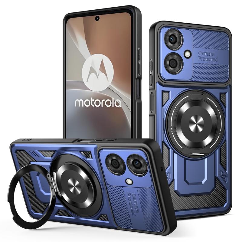 Luxus Magsafe Magnetische Kabellose Lade Panzerhülle Für Motorola G54 Militärischer Fingerringhalter Schutzhülle