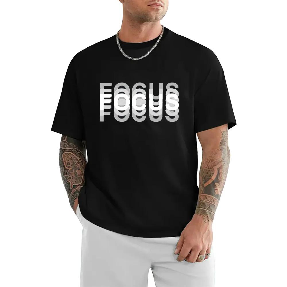 

Summer Mens 100 Cotton High Quality Casual Sports Loose Oversized Funny Focus Print Round Neck Short Sleeved Tshirt Tops M