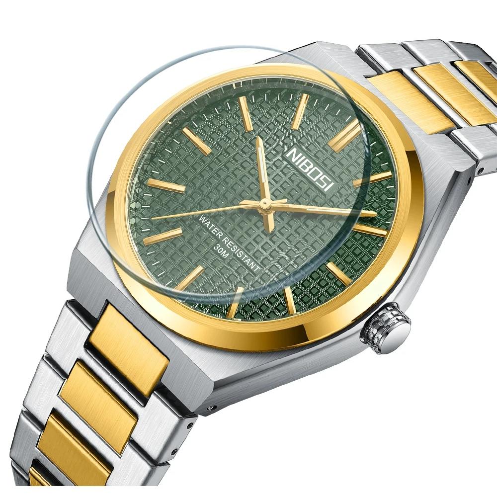 NIBOSI Men Watch Stainless Steel Luminous Luxury Watches For Men Waterproof Casual Sports Quartz Watch