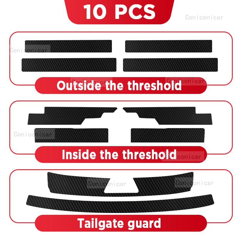 Car Carbon Fiber Door Sill Sticker For FORTHING FRIDAY 2025 Threshold Pedal Anti-scratch Decoration Sticker Accessories