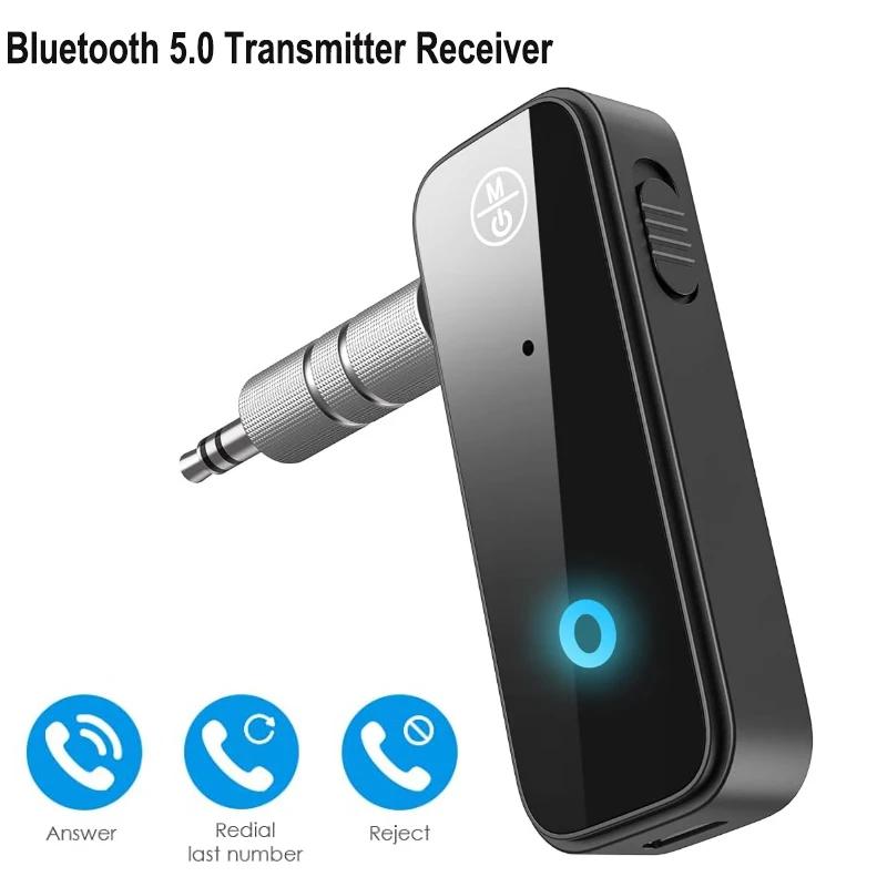 Bluetooth 5.0 Sender Empfänger 2 in 1 Drahtloser Adapter 3,5mm Audio AUX Adapter Für Auto Audio Musik Aux Freisprech Headset