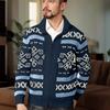 Men's Knitted Cardigan Jacket Men's Zipper Lapel Slim Outer Wear Knitted Sweater