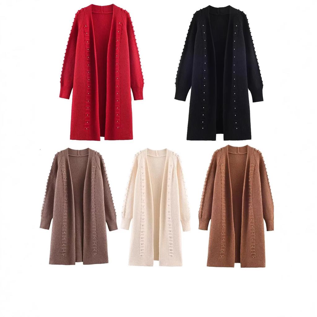 2026 new European and American style casual fashion versatile rivet knitted cardigan jacket