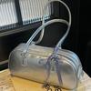 Bag women's new trendy fashion bowling portable women's bag versatile silver shoulder underarm bag