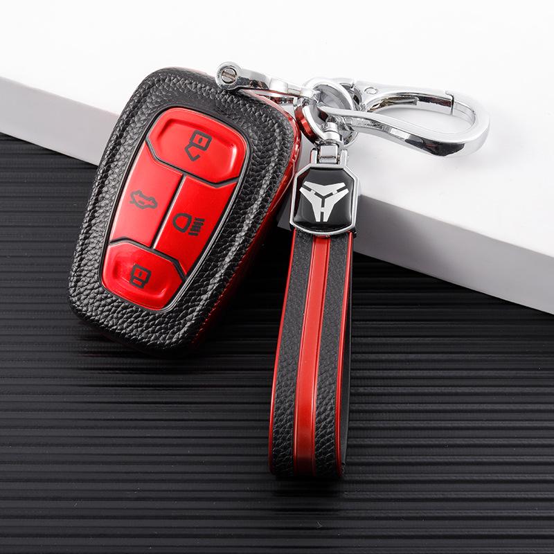 Leather Key Cover Compatible with Tata Nexon, Safari, Altroz