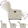 Recliner with Rising Assistance Cream Artificial Leather