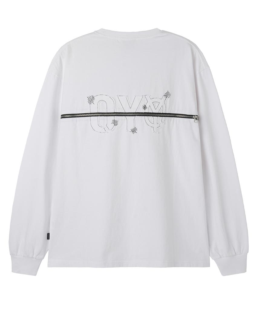 Opeunyadeu(Owai) Back Zipper Logo L/S Tee - White