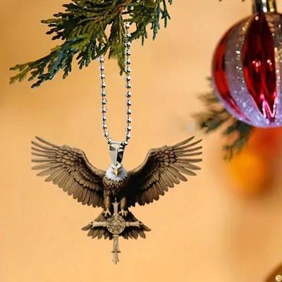 Prívesok na auto spätné zrkadlo Auto interiér Visiaci orol a kríž Feng Shui Dekor Zvieratá sviatočný darček