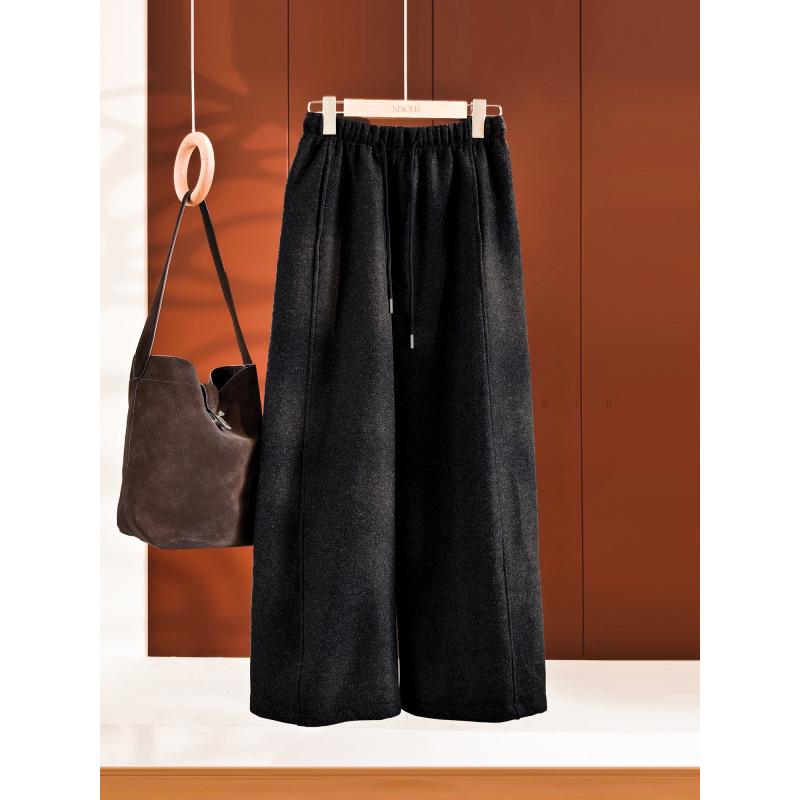 

2025 Urban Silver Fox Slim Fit Velvet-Lined Casual Pants Double Extra Large чорний