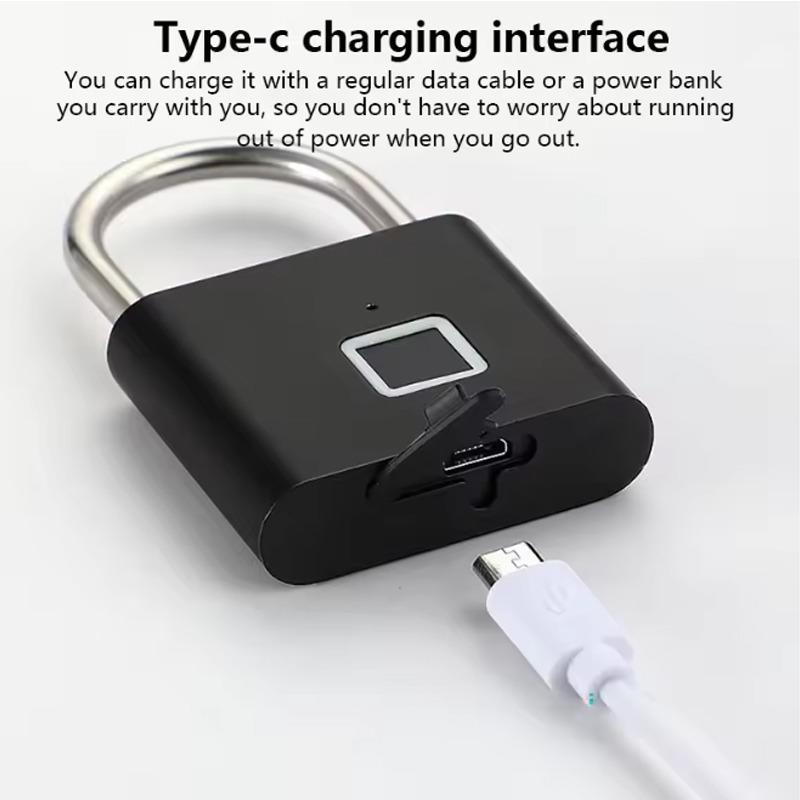 Portable Biometric Padlock Intelligent Fingerprint Unlock Outdoor Waterproof and Rust-Resistant Electronic Anti-Theft Lock