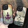 The Yoga Phone Case Hard Leather For IPhone 16 15 14 13 12 Mini 11 14 Pro Max Xs X Xr 7 8 Plus Fundas