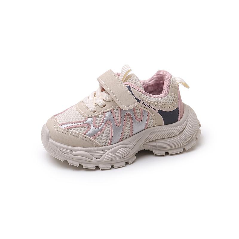 2025 autumn fashion striped children's sneakers double mesh breathable girls running shoes non-slip students