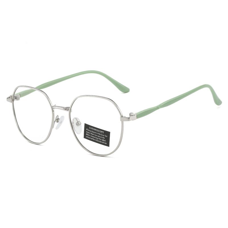 Photochromic Anti Radiation Eyeglasses For Women/Men Milk Tea Color Anti-blue Glasses Frame Anti rad Sun Adaptive Glass Metal Round Female Sunglasses