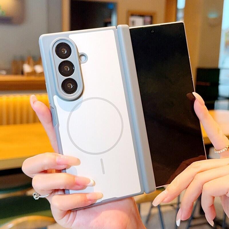 Color Shield Double Central Axis Is Suitable for Samsung Zfold1 Magnetic Mobile Phone Case Skin Matte ZFold1 Business Folding Screen