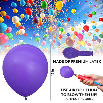 Set de 100 globos multicolores de 12 pulgadas, adecuado para bodas, cumpleaños, fiestas temáticas, fiestas preboda, reuniones familiares