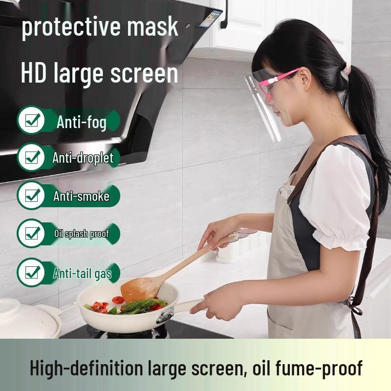 Women's Anti-Smoke Face Shield for Cooking - Full Facial Protection Against Oil Splashes