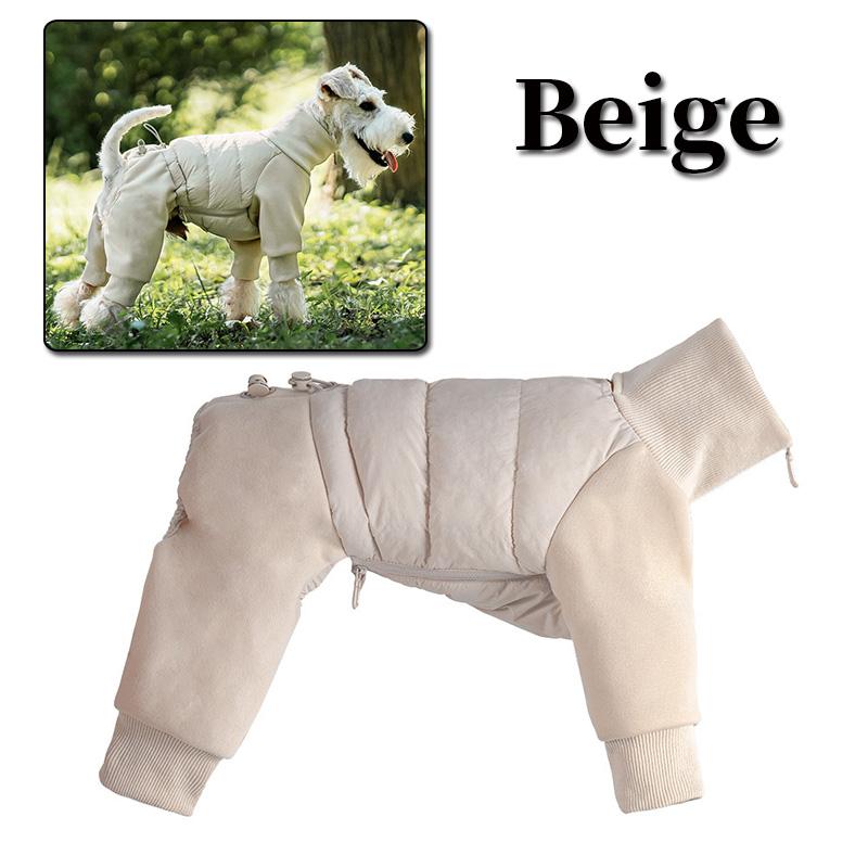 

Dog Full Pack Cotton Jacket Outdoor Cold Proof Four Leg Dog Clothing Warm Sports Pet Autumn Winter Keep Warm Clothing For Dog XS（old） бежевый