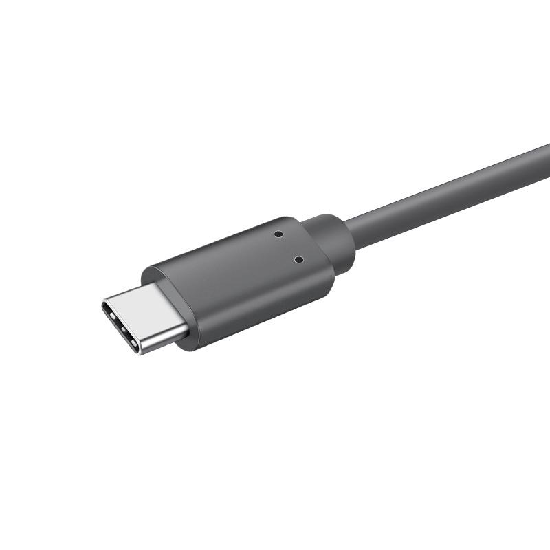 Gray Waterproof MiniDC to Type-C Male-to-Male Power Charging Cable for Outdoor Use