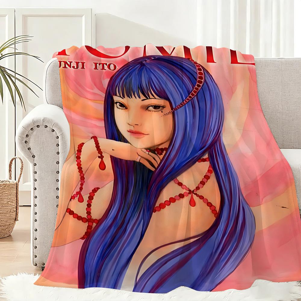 Thriller Movie Junji Ito Tomie Throw Lightweight 240g Flannel Blanket Soft Skin-friendly for Summer Cooling