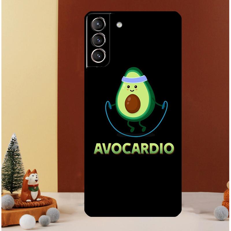 Cute Cartoon Avocado Fitness Case For Samsung Galaxy S24 S26 Ultra S21 S22 S20 S23 S25 Ultra S10 Plus S25 FE Cover Funda
