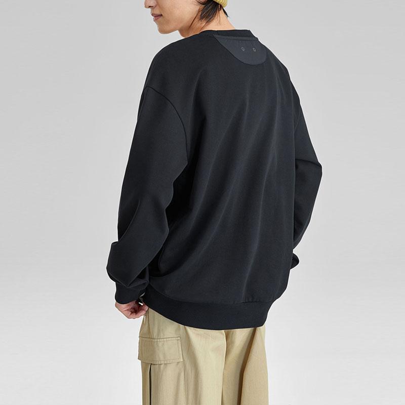Skechers Letter Pattern Printed Crew Neck Sweatshirt Unisex Sweatshirt Carbon-Black L423U067-0018
