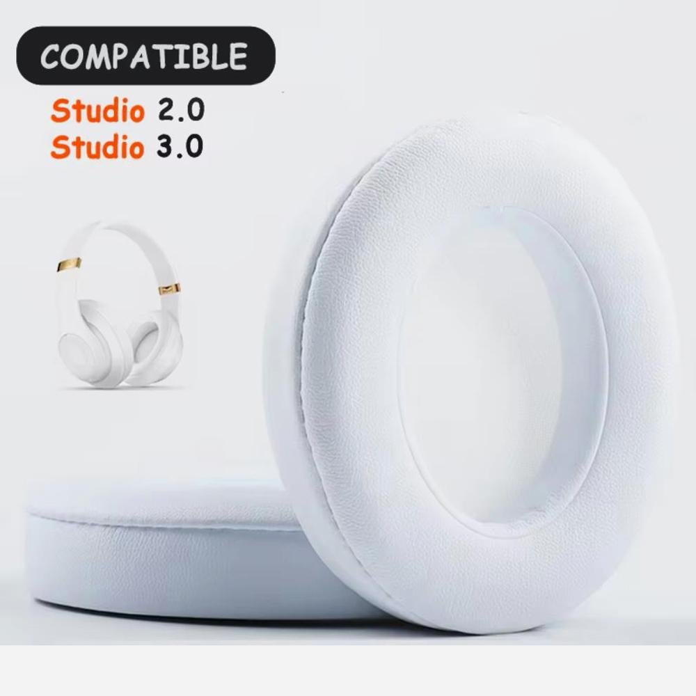 Voor Beats Studio 2.0 Studio 3.0 Draadloze en bekabelde hoofdtelefoon Vervangende oorkussens Kussens Oorkussens Proteïneleer B0500 B0501 wit