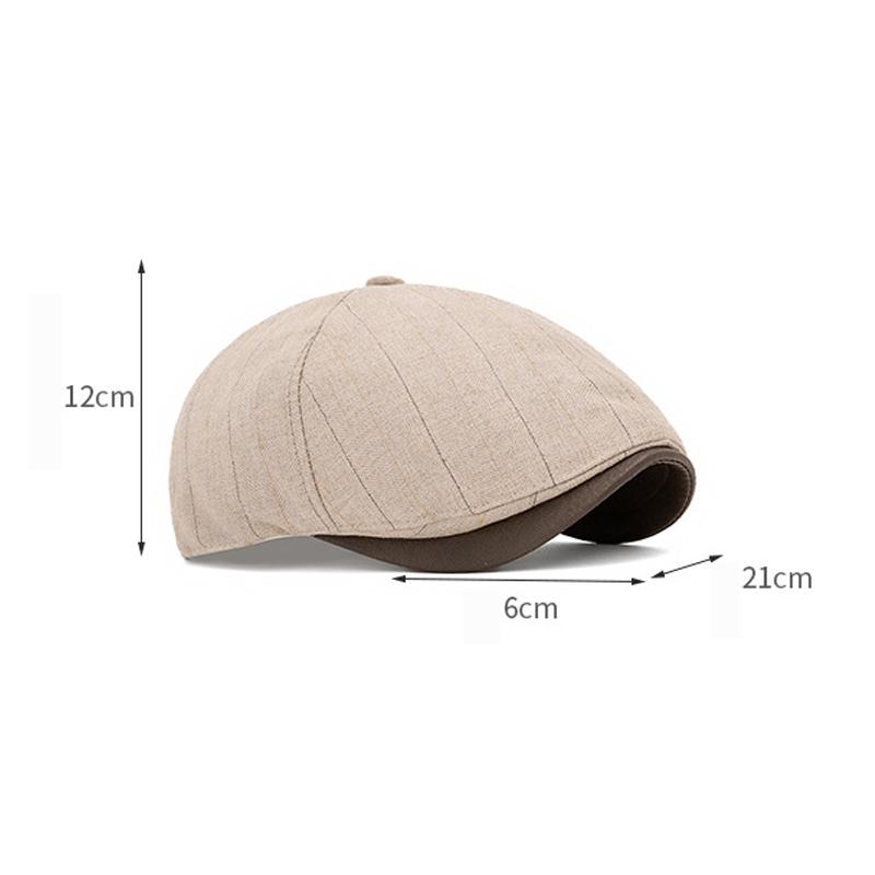 Autumn Winter Striped Beret Men's Retro Warm Forward Cap Painter's Cap Newsboy Cap