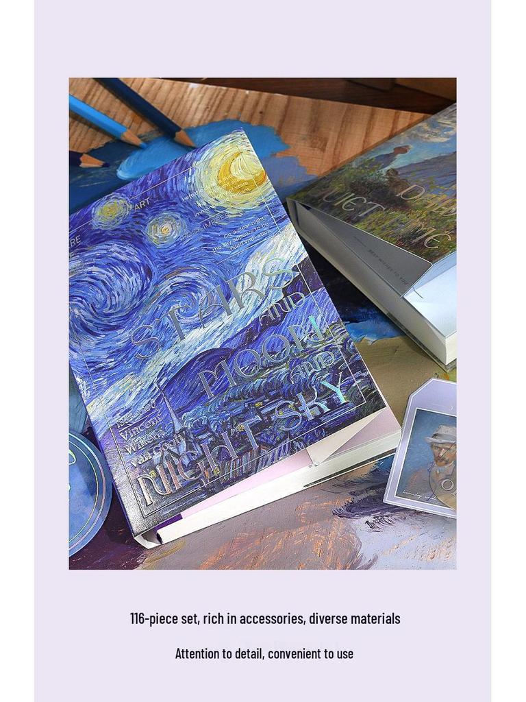 Retro Literarischer Stil Journal Geschenkbox Set: Europäische & Amerikanische Ölmalerei Design Notizbücher