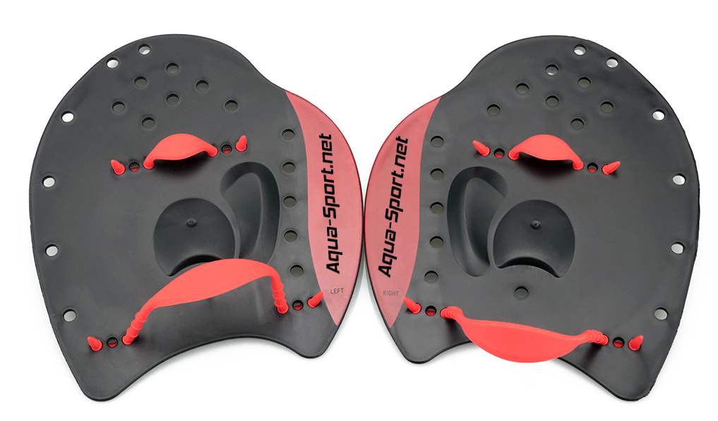 Aqua-Sport Wiosełka Swim Paddle Pro Black-Red As1361 Rozmiar M