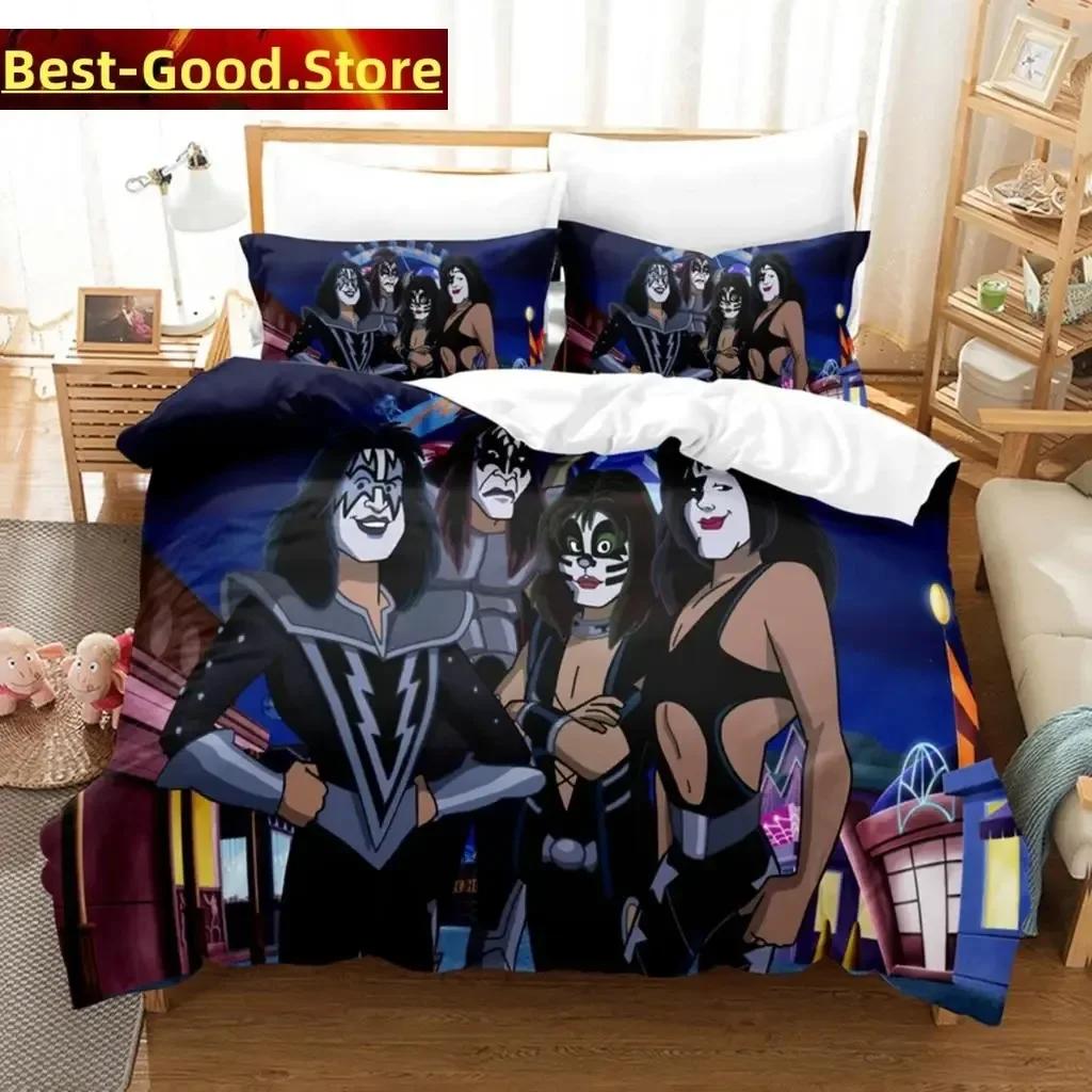 

Постельное белье с принтом группы Kiss Односпальный Комплект постельного белья с принтом рок-группы С наволочкой Пододеяльник Мягкий Односпальный Двуспальный Queen Super King EU Single(135*200cm)3pcs