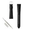 BAMBI Watch Strap, Cowhide Leather, Crocodile Embossed, Bead Pattern, 8mm ~ 20mm, Odor-Resistant, Water-Repellent, Replacement Watch Band, Black