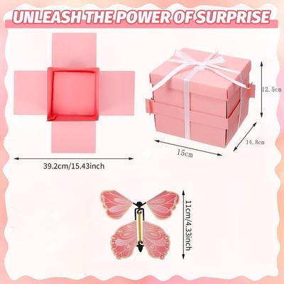 Anniversary Surprise Flying Butterfly Box Happy Birthday Party Decorations Creative Bounce Box Pop Up Explosion