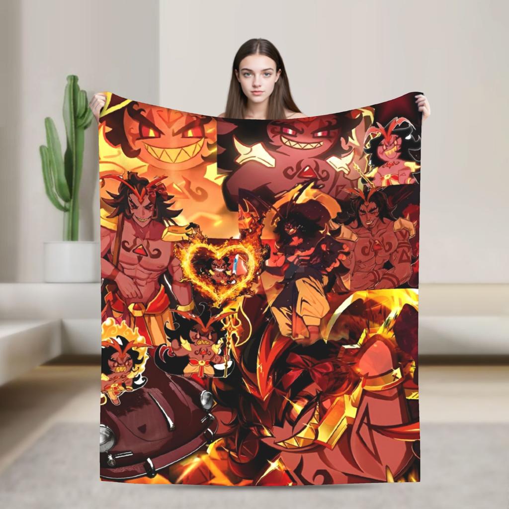 Cookie Run Kingdom Pure Vanilla Cookie Flannel Throw Blanket  for Bedspreads Knitted Blanket Office Super Soft Breathable