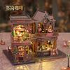 DIY Miniature House Kit Coffee Bookstore Villa Model Handmade Crafts Relaxing Birthday Gift for Women Men