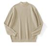 Mens Warm Half Turtleneck Sweater Loose Fit Solid Color Knit Pullover Winter Daily Wear