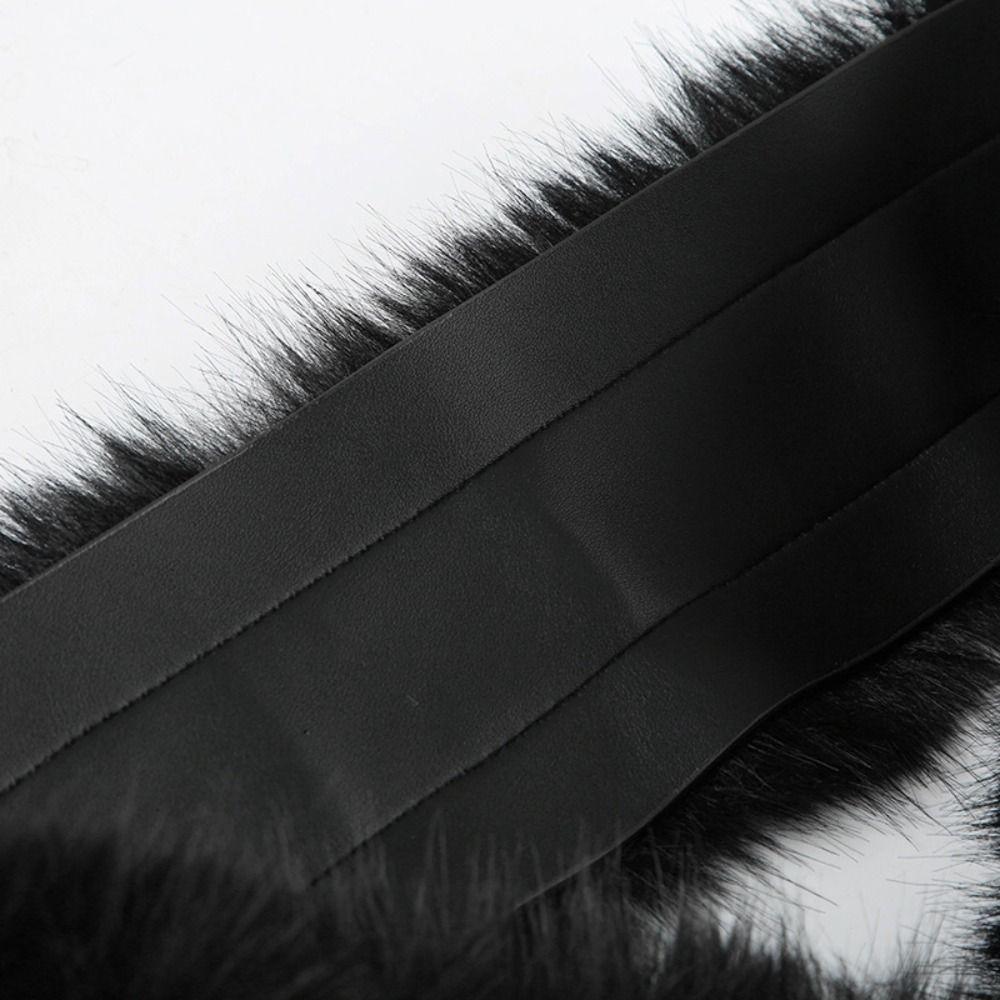PU Leather Leather Fur Belt Punk Y2K Waistband Fashion Plush Belt  Female/Girls