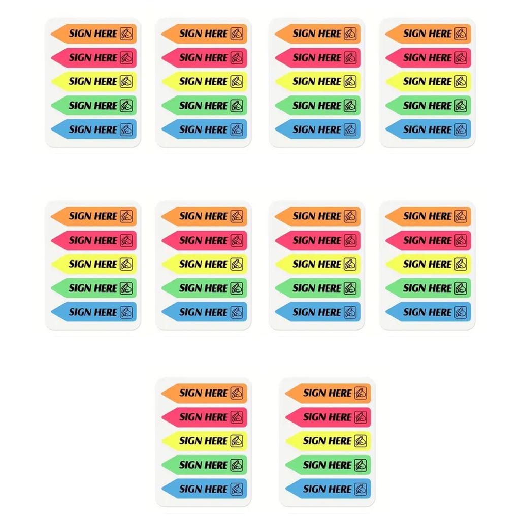 Sign Here Tabs Sign Date Stickers Arrow Flag Easy To Post for Office School Annotating Books Notary Books Reading