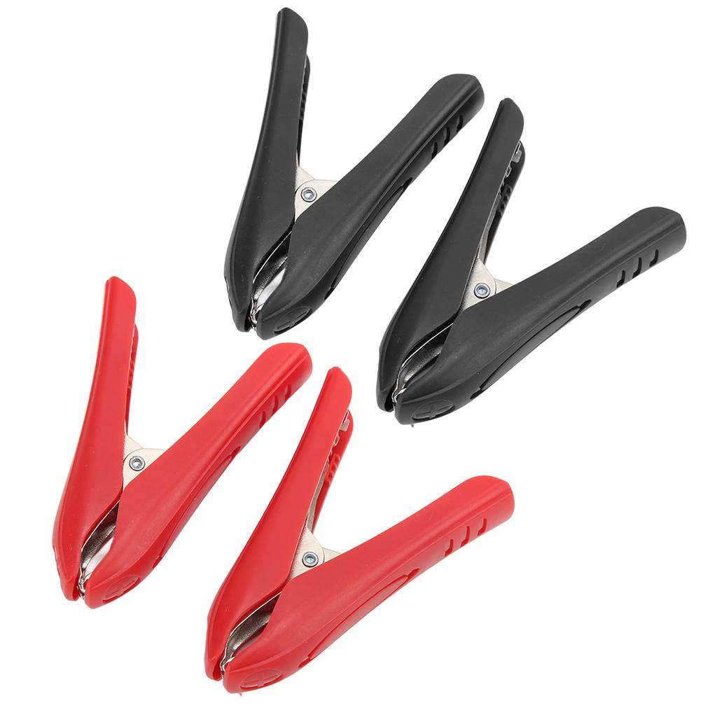 4 Stück Elektrischer Clip Isolierende Eigenschaft Stahl ABS Material Starke Klemmung Rot Schwarz Schnallentyp Leistungsklemme 100A