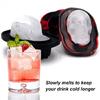 Innovative 3D Skull Head Shape Ice Cubes Tray Food Grade Silicone Mould for Unique Drink Presentation Kitchen Tool