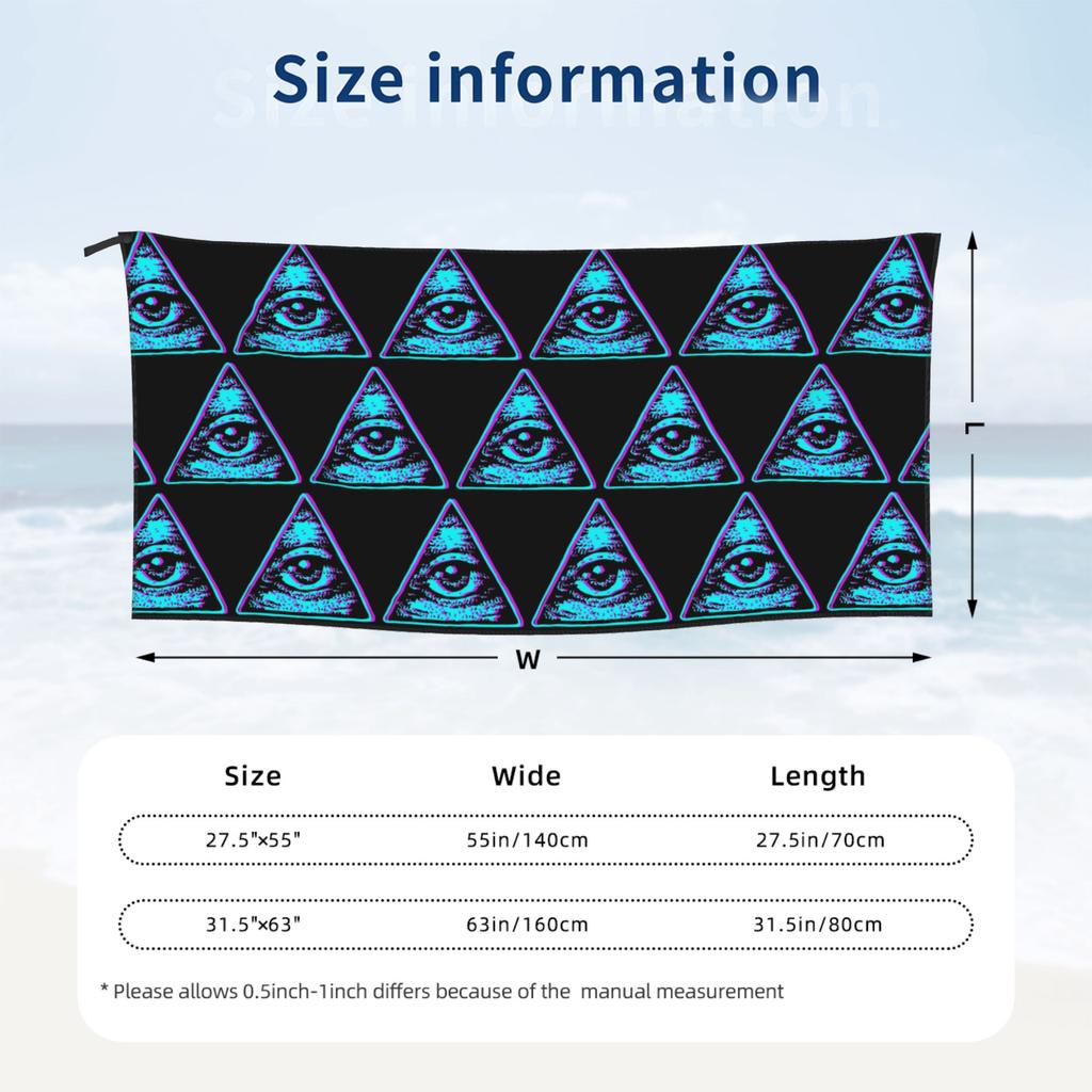 Eye Illuminati Beach Towel Soft Microfiber Quick Dry Absorbent Quick Towels For Bath