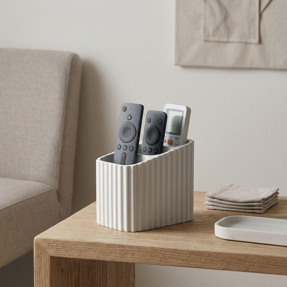Plastic Remote Control Storage Box Minimalist Rippled Remote Holder Televisions