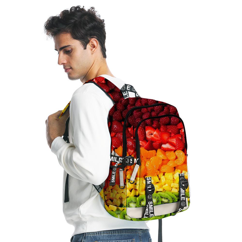 Classic Novelty Cool Fruit Student School Bags Unisex 3D Print Oxford Waterproof Notebook Multifunction Travel Backpacks