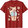 Cute Cat Drinking Bubble Tea Boba Milk Tea Graphic Tee Kawaii Kitten Lover Shirt
