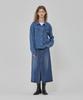 RYUL+WAI Denim Round Hem Oversized Shacket Indigo